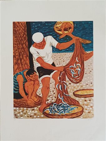 Giuseppe Migneco “Pescatori” 