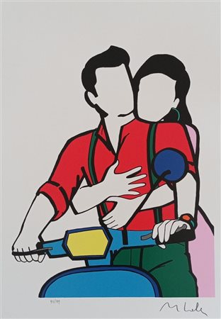 Marco Lodola “Coppia in vespa”