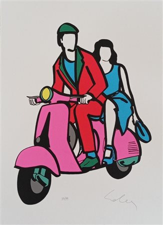 Marco Lodola “Coppia in vespa”