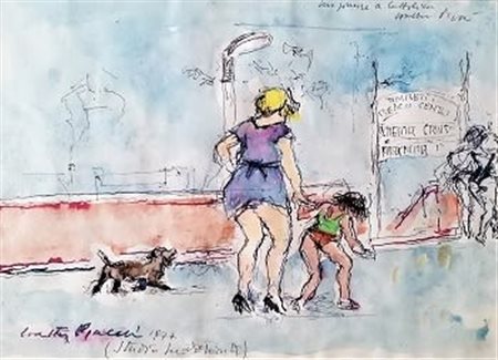 Walter Piacesi "Lungomare a Cattolica" 1977