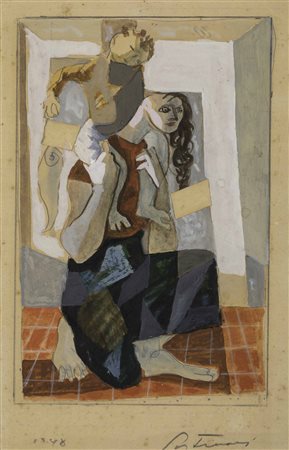 Candido Portinari, Senza titolo (Figura femminile con bambino), 1948