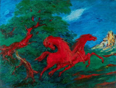 Aligi Sassu, Cavalli rossi, 1960