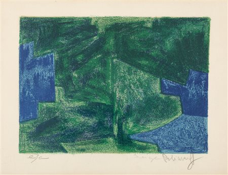 Serge Poliakoff, Composition bleu et verte, 1963