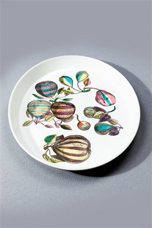 PIERO FORNASETTI<BR>Milano 1913 - 1988<BR>Vassoio della serie Pere a strisce