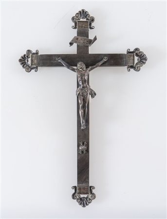 Cristo in argento ed ebano. Emilia-Lombardia, metà del XVIII secolo. Reca...