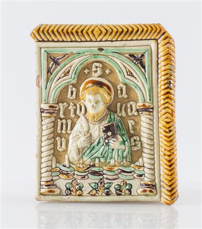 Formella da stufa / Oggetto decorativo in ceramica graffita. Nord Italia,...