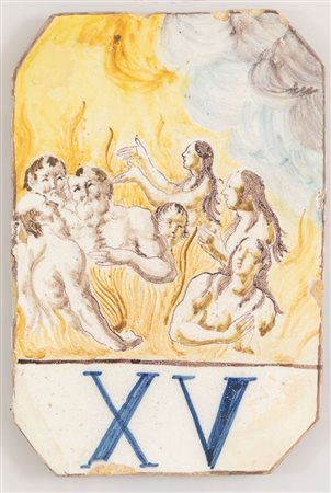 MANIFATTURA FERNIANI FAENZA Targa segnaletica conventuale policroma...