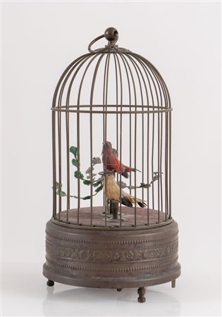 Gabbietta carillon con automi con uccellini. Francia, ultimo quarto del XIX...