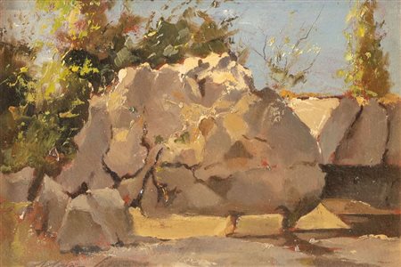 MARSILLA (XX secolo) "Lungo il Savena", 1928. Olio su faesite. Cm 15x21....