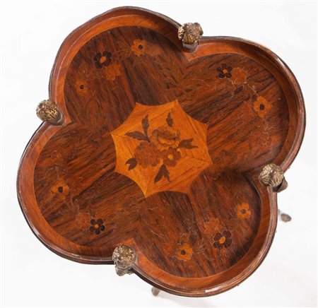 Piccolo etegeres da centro interamente lastronato in palissandro, bois de...