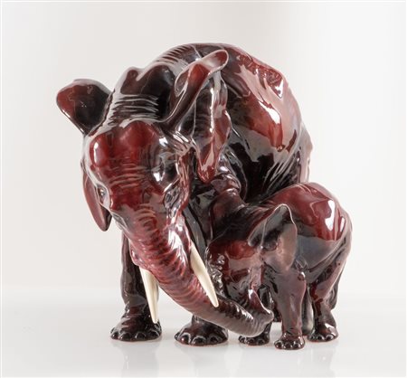 BATIGNANI CERAMICHE D'ARTE Scultura in maiolica invetriata rossa,...