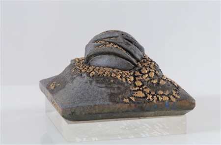 CARLO ZAULI (Faenza 1926 - 2002) "Genesi". Formella in gres sui toni del...