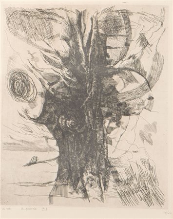 LUCIANO DE VITA (Ancona 1929 - Bologna 1992) "La quarcia", 1957. Litografia a...