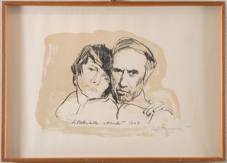 PAOLO MANARESI (Bologna 1902 - 1984) "Senza titolo", 1963. Litografia a...