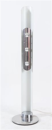 ENRICO TRONCONI Lampada da terra modello 'Totem' in metallo e acciaio...