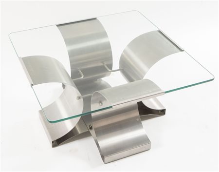 FRANCOIS MONNET Tavolo con struttura in metallo e piano in vetro. Prod....