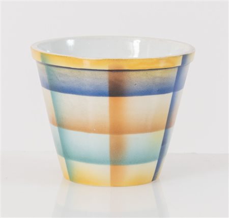 GIO PONTI per RICHARD GINORI Vasetto in ceramica smaltata. XX secolo. Cm...