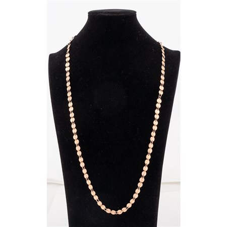 MARIO RADICE Lunga collana in oro giallo18k realizzata a segmenti circolari...