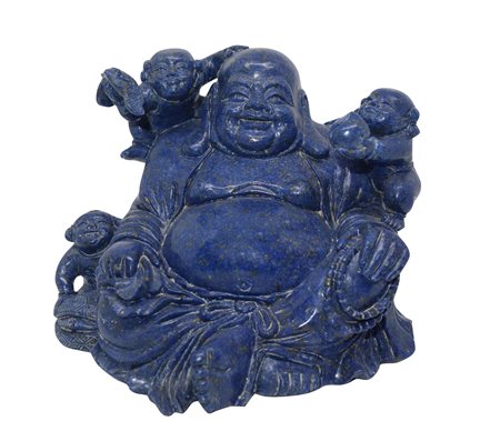 Buddha con bambini in lapislazzuli