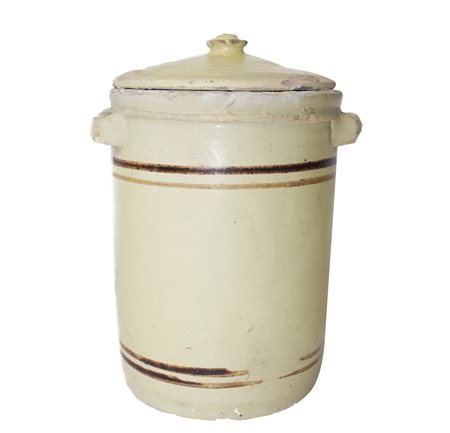 Contenitore porta sale in maiolica di Caltagirone, Early 20th century