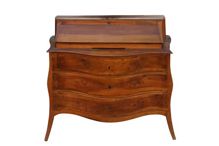 Mobile ribalta in legno massello di noce chiaro, XVIII Century