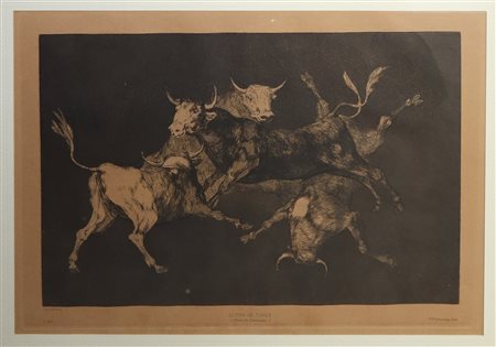 Francisco de Goya (Spanish 1746-1828)  - ''Lluvia de toros''