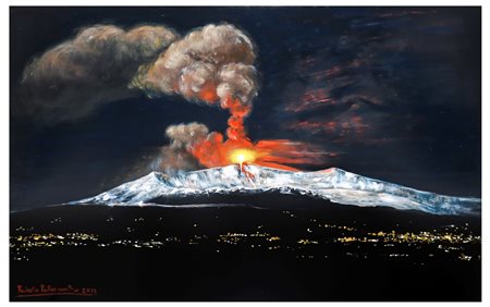Roberto Paternostro (03/09/1966)  - Etna, notturno, effusione lavica nella Valle del Bove