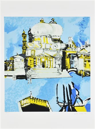 Remo Brindisi VENEZIA. CHIESA DELLA SALUTE litografia su carta, cm 70x50; es....