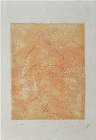 Ernesto Treccani SENZA TITOLO incisione su carta, cm 50x35 (lastra cm 32x25)...