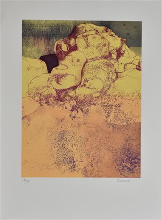 Leonardo Cremonini SENZA TITOLO incisione su carta, foglio cm 75x56, battuta...