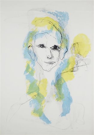 Ernesto Treccani RITRATTO litografia, cm 50x35; es. 61/125 firmato e numerato