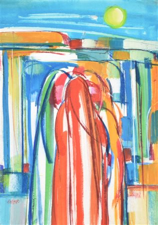 GIANBAR (Gianni Baretta) IL CONVEGNO tecnica mista su carta applicata su...