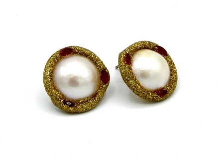 ORECCHINI CON PERLE in argento 925 con perle rotonde imitazione di diametro...