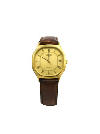 LONGINES CASSA: ottagonale in oro giallo 18kt, diam. mm 33 QUADRANTE: dorato...