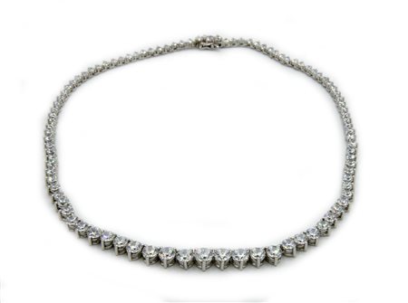 COLLANA TENNIS in argento 925 decorata di zirconi in degrade' lunghezza cm 40