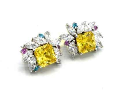 ORECCHINI CON PIETRE SEMI PREZIOSE in argento 925, al centro pietre semi...