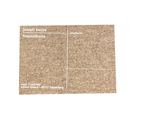 Joseph Beuys POSTCARD multiplo in feltro, cm 10,5 x 15,5 eseguito nel 1985