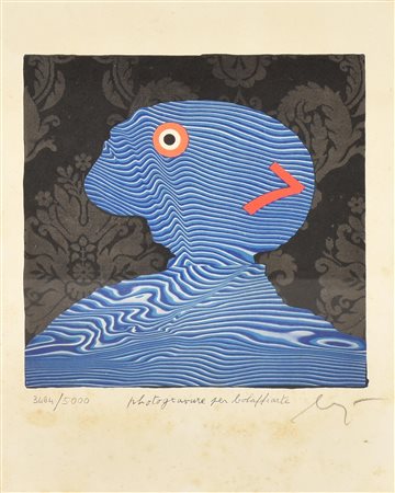 Enrico Baj PHOTOGRAVURE PER BOLAFFIARTE riproduzione litografica su...