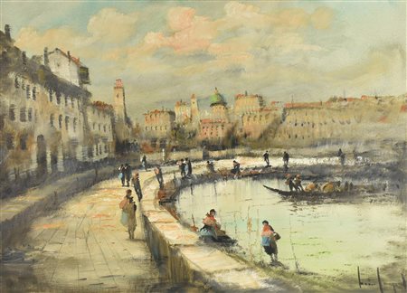 Lucio Cargnel MERIGGIO LUNGO IL SILE olio su tela, cm 50x70 firma sul retro:...