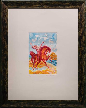 Aligi Sassu (Milano 1912 - Pollença 2000), Donna a cavallo