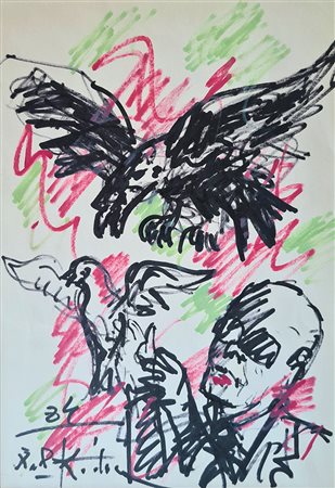 Ibrahim Kodra, 'Studio su Pertini', 1984