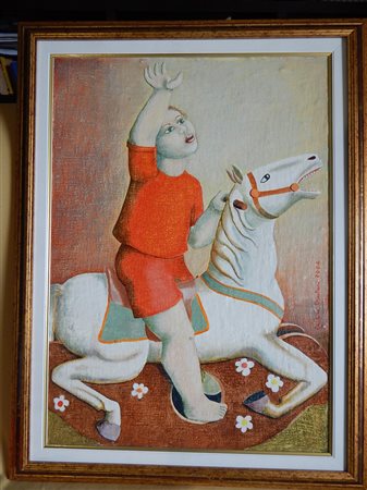 Cristina Crestani, 'Bambino su cavallino a dondolo', 2022