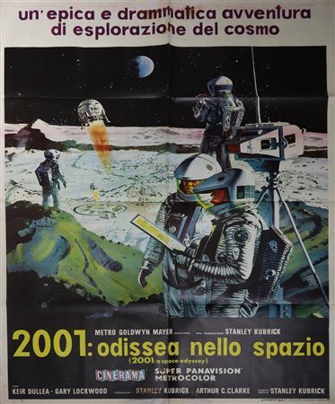 Manifesto cinema due fogli '''2001:Odissea nello spazio'', 1968