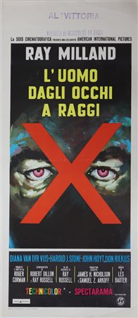Locandina cinema ''L'uomo dagli occhi a raggi'', 1963