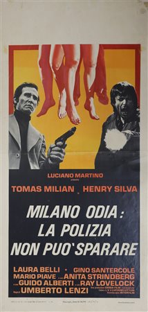 Locandina cinema ''Milano odia: la polizia non si può sparare'', 1974