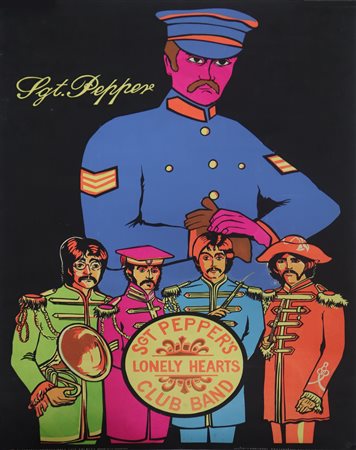 Manifesto pubblicitario ''Sgt. Pepper'', 60's