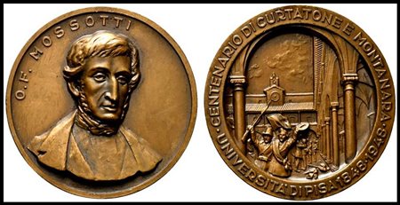  PISA. Medaglia Centenario di Curtatone e Montanara. Università di Pisa 1848 - 1948. O.F.Mossotti. AE (99,1 g - 54 mm). FDC