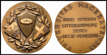  MACERATA. Medaglia 1978 Università degli studi di Macerata. AE (32,37 g - 43,9 mm).