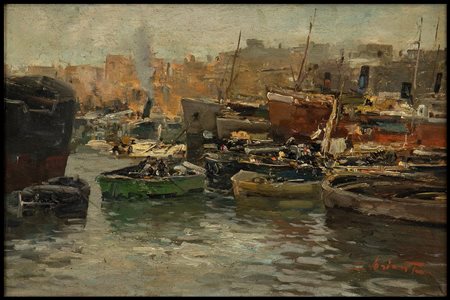 EZELINO BRIANTE (Napoli, 1901 - Roma, 1971) Fronte del porto