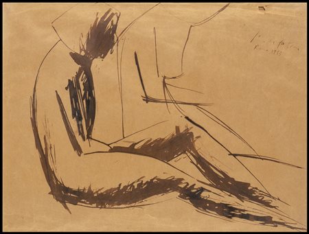 PERICLE FAZZINI (Grottammare, 1913 - Roma, 1987)  Due figure sedute, 1933